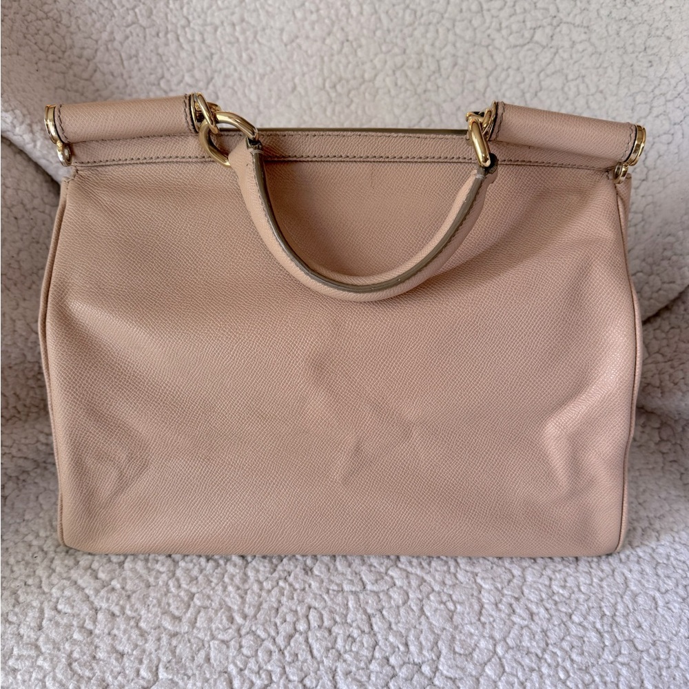 Dolce & Gabbana Light Pink Blush Soft Leather Large Miss Sicily Top Handle Bag - Picture 4 of 17